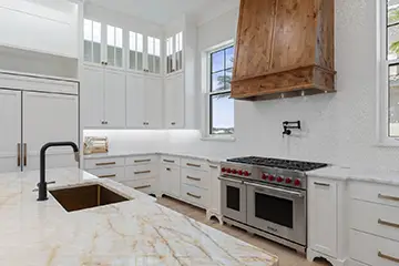 Kitchen counters and cabinets